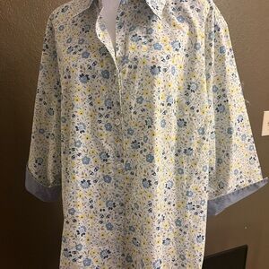 Floral Blue and Yellow Men's Shirt